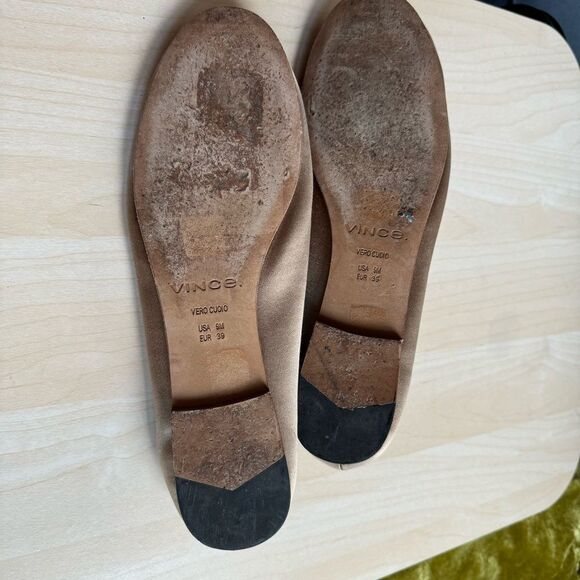 Vince Italian Satin Ballet Flats - Picture 5 of 8
